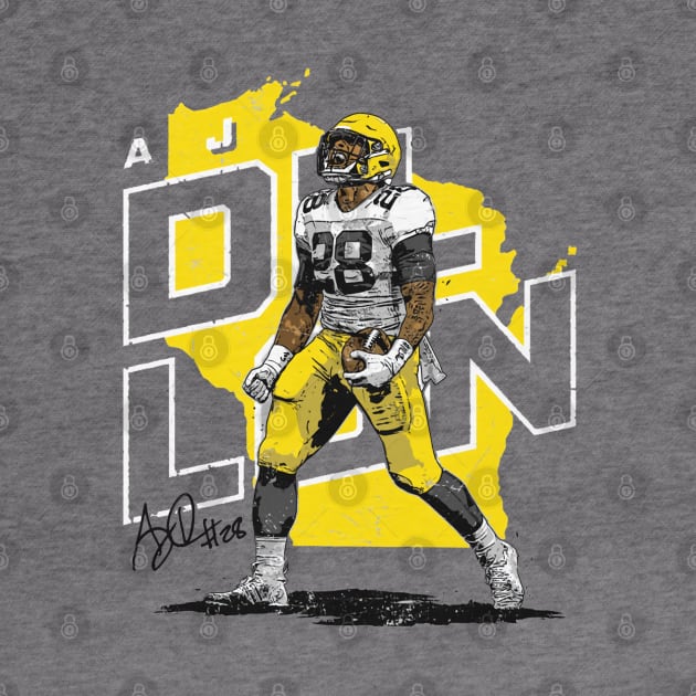 A.J. Dillon Green Bay Player Map by Chunta_Design